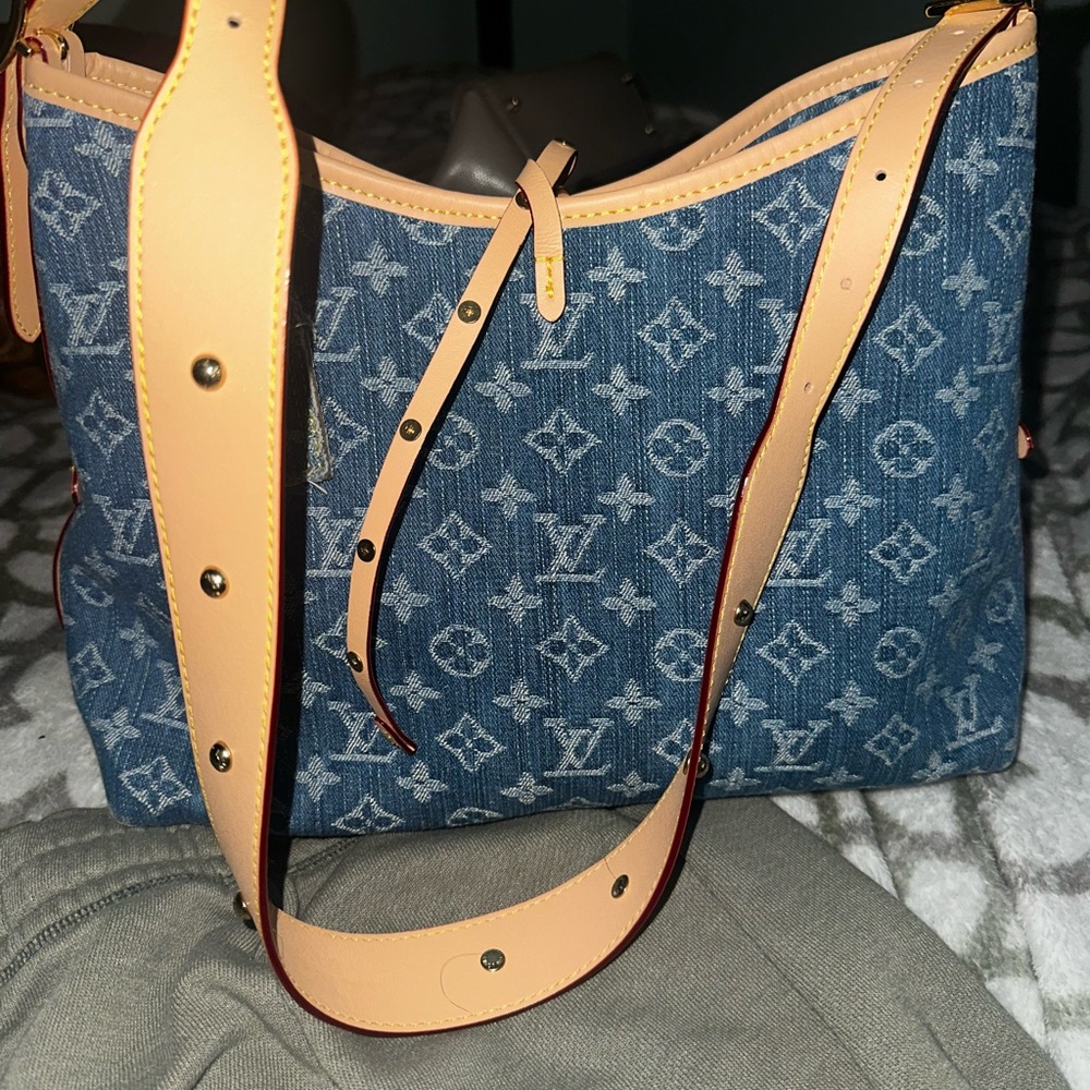 Fashion Inspired Denim Monogram Shoulder Bag